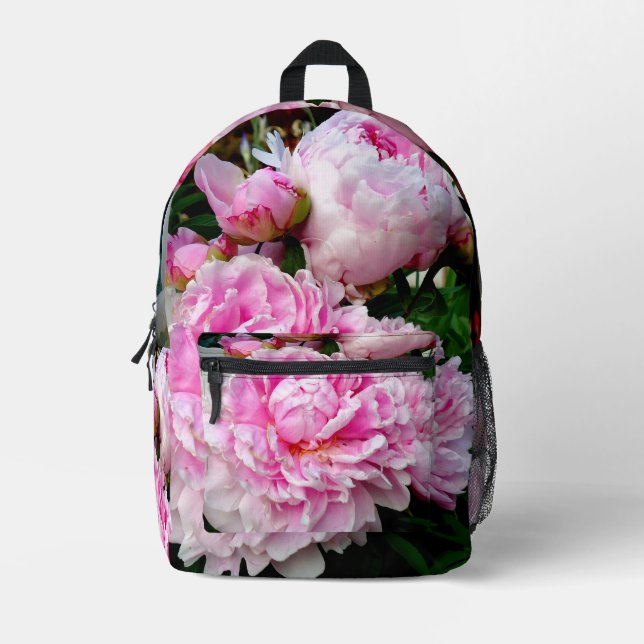 Elegantes Foto aus rosa, blühenden Pinien Bedruckter Rucksack (Vorderseite)
