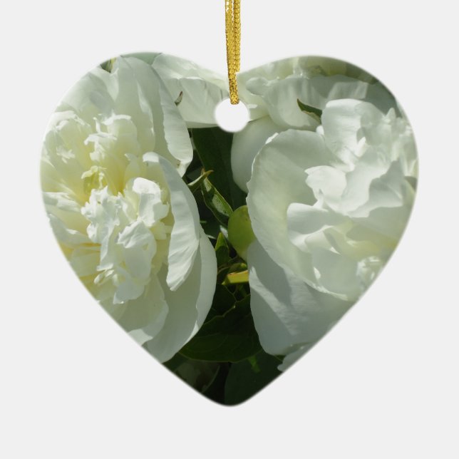 Elegantes Foto aus weißer Blume mit Blumen Keramikornament (Vorne)