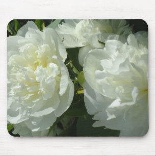 Elegantes Foto aus weißer Blume mit Blumen Mousepad