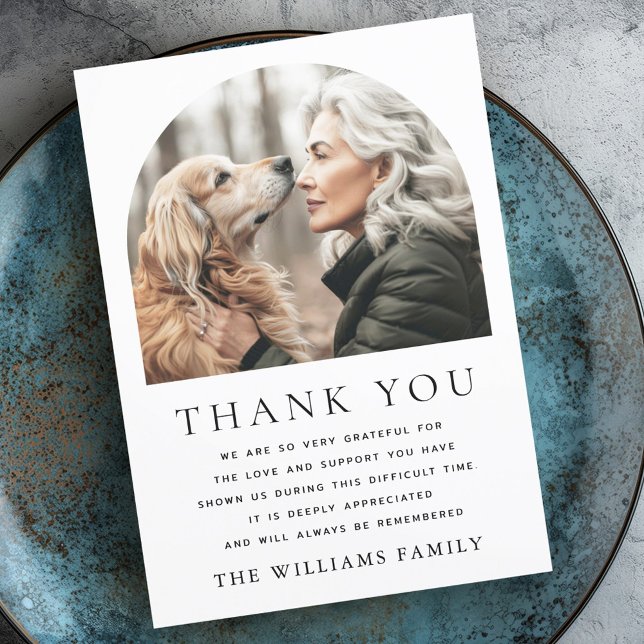 Elegantes Foto Beerdigung Beileid Dankeskarte (Elegant arch photo funeral sympathy thank you card)