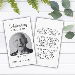 Elegantes Foto Beerdigungskarte Visitenkarte