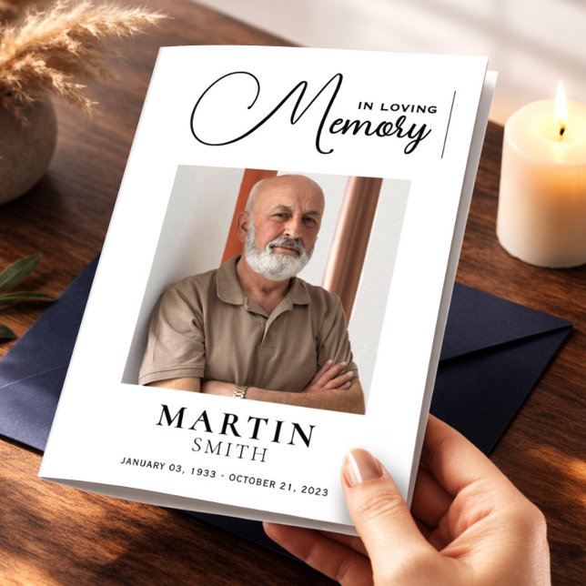 Elegantes Foto-Beerdigungsprogramm Flyer (Von Creator hochgeladen)