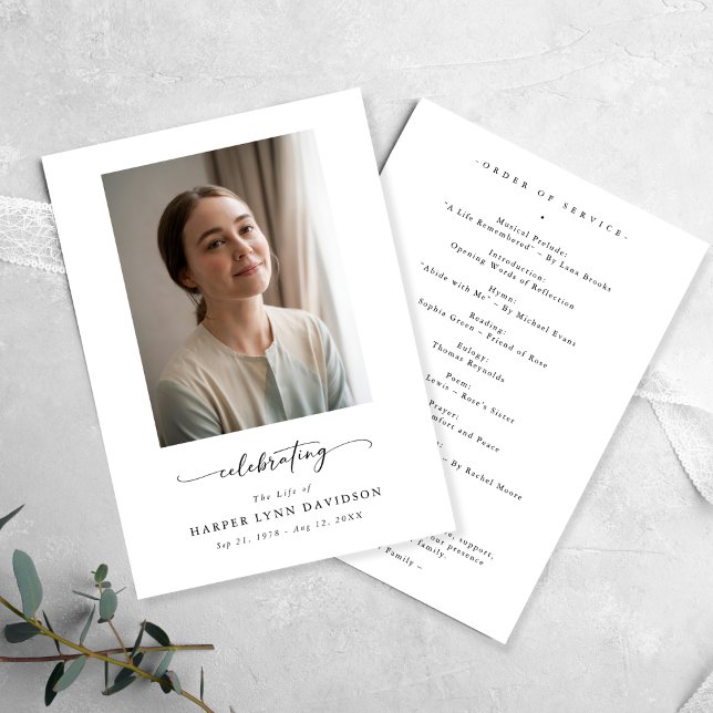 Elegantes Foto-Beerdigungsprogramm Programm (Von Creator hochgeladen)