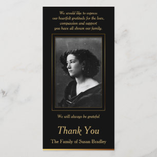 Elegantes Foto-Beileid danken Ihnen mit Dankeskarte