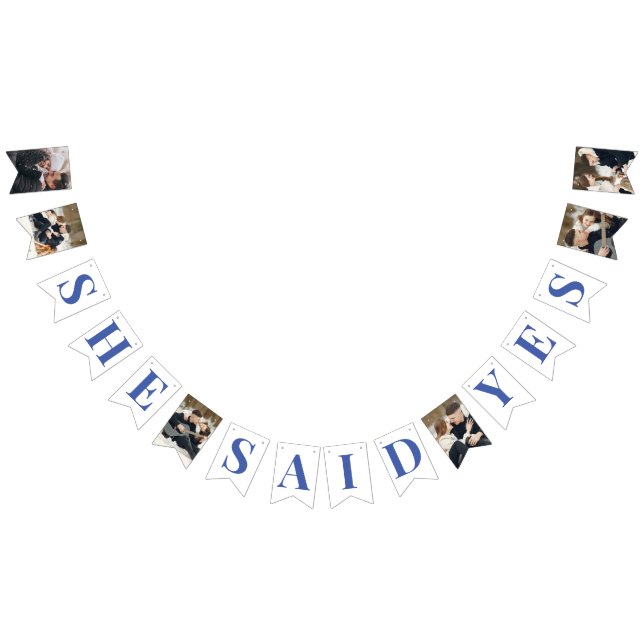 Elegantes Foto Blue Brautparty Wimpelkette (Alle)