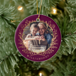 Elegantes Foto Burgund Keramik Ornament