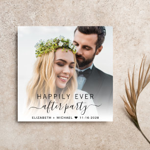 Elegantes Foto Cream Hochzeit Empfang Einladung