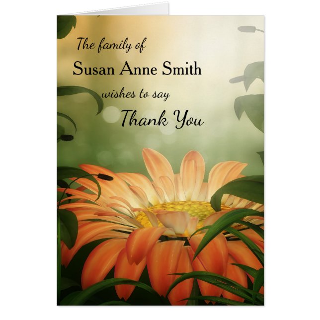 Elegantes Foto danken Ihnen für Ihr Beileid (Vorne)