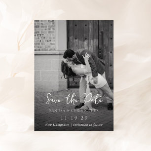 Elegantes Foto Einfache Moderne Hochzeit Save The Date