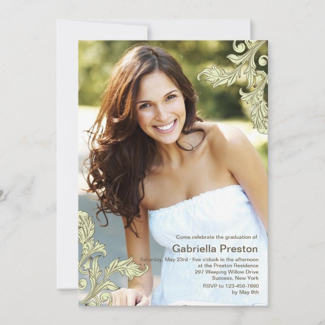 Elegantes Foto Einladung (Vorderseite)