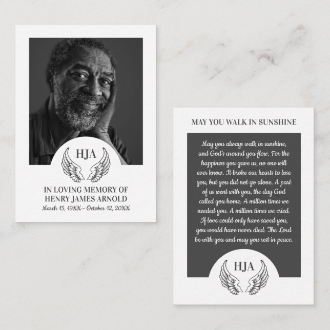 Elegantes Foto, Engel Wings, Gebetskarte Visitenkarte (Vorne/Hinten)