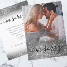 Elegantes Foto Entschuldigung Karte