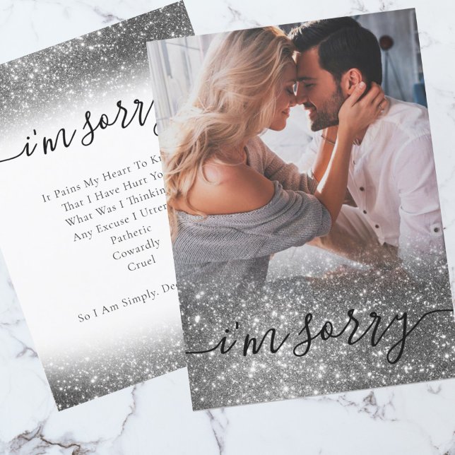 Elegantes Foto Entschuldigung Karte (Von Creator hochgeladen)