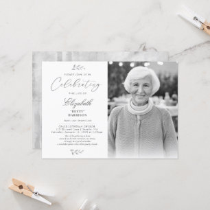 Elegantes Foto Feiern zur Beerdigung des Lebens Ge Einladung
