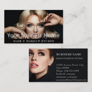 Elegantes Foto Foto für moderne Schwarze Salons Visitenkarte