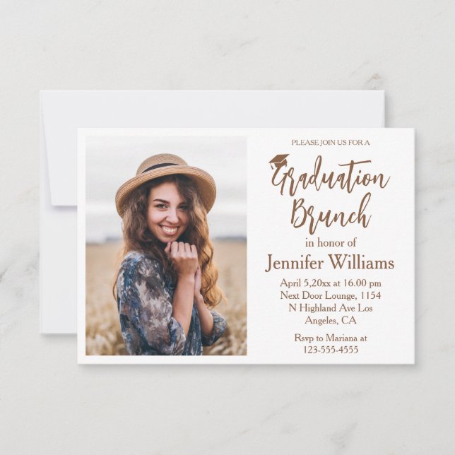 elegantes Foto für den Abschluss- Einladung (Vorderseite)