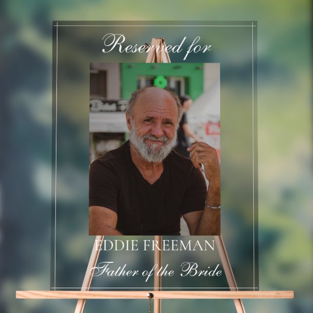 Elegantes Foto für die Hochzeit Acrylschild (Neutral)