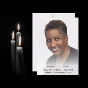 Elegantes Foto für immer in unserem Herzen Beerdig Dankeskarte