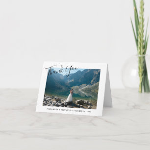 Elegantes Foto für Minimalistische Hochzeiten Dankeskarte