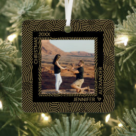 Elegantes Foto für moderne Weihnachtspaare Ornament Aus Metall