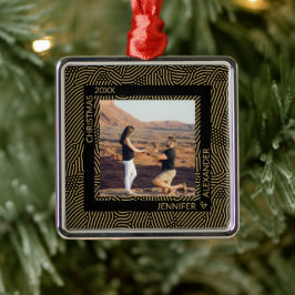 Elegantes Foto für moderne Weihnachtspaare Ornament Aus Metall