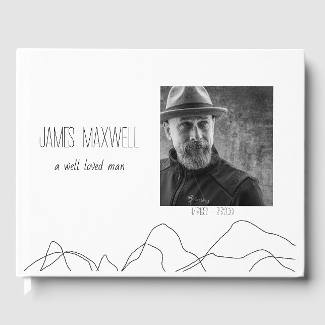 Elegantes Foto Gästebuch für moderne Gedenkstätten (Vorderseite)