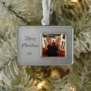 Elegantes Foto Gerahmt Ornament Rahmen-Ornament Silber