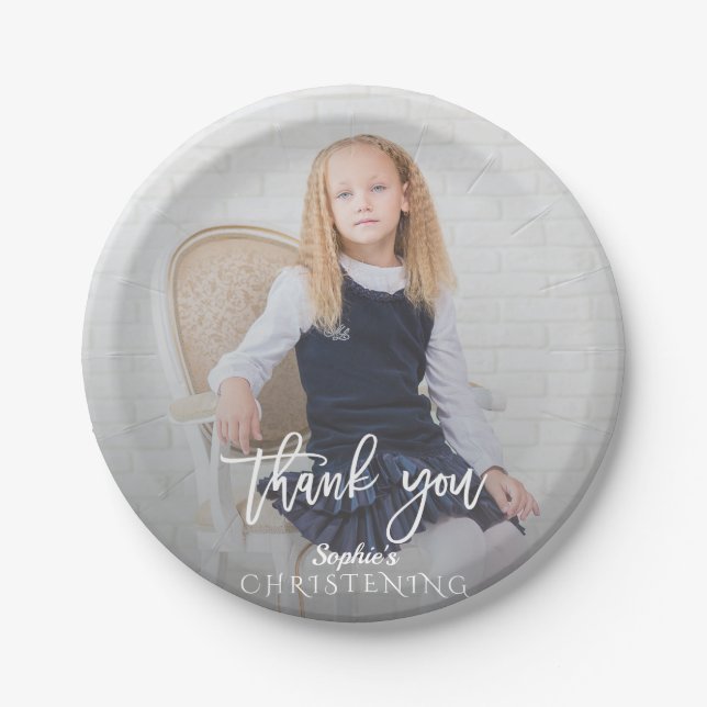 Elegantes Foto Girl Pappteller (Vorderseite)