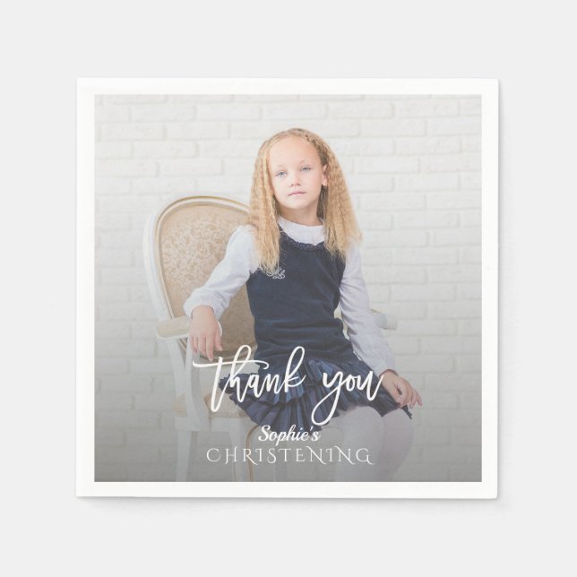 Elegantes Foto Girl Serviette (Vorderseite)