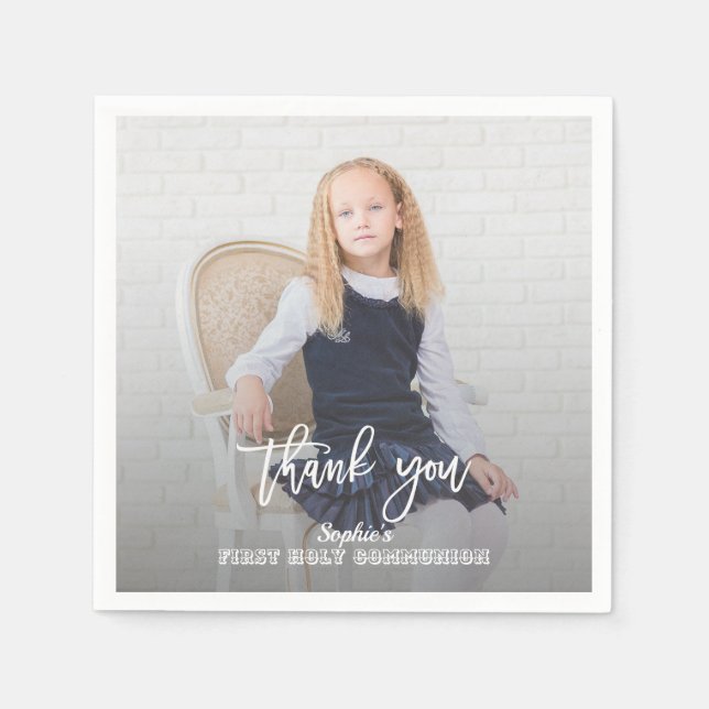 Elegantes Foto Girl Serviette (Vorderseite)