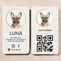 Elegantes Foto Gold Dog Pet Social Media QR Code