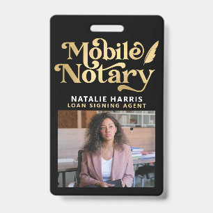 Elegantes Foto Gold Mobile Notary Loan Agent Ausweis