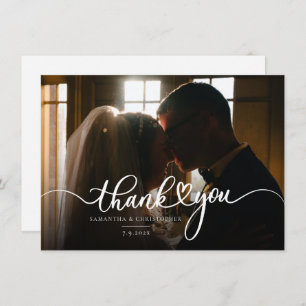 Elegantes Foto handschrift Wedding Danke