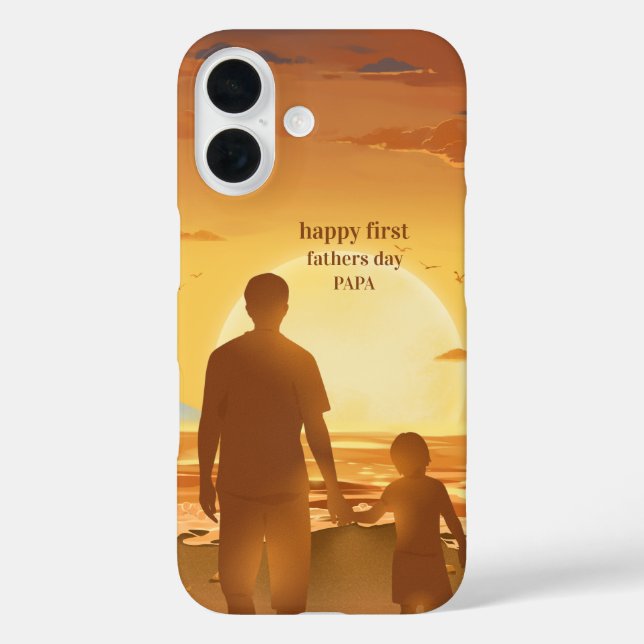 Elegantes Foto ''HAPPY FIRST VATERS DAY PAPA'' Case-Mate iPhone Hülle (Rückseite)