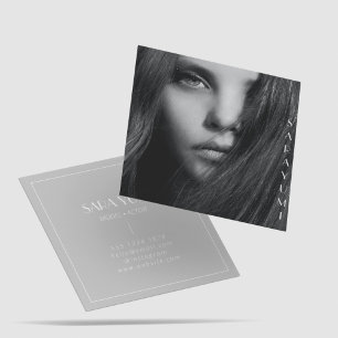 Elegantes Foto-Headshot-Modell Schauspielerin Thea Quadratische Visitenkarte