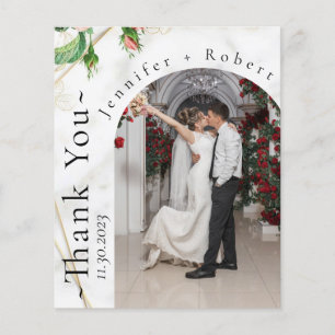 Elegantes Foto Hochzeit Danke Karte