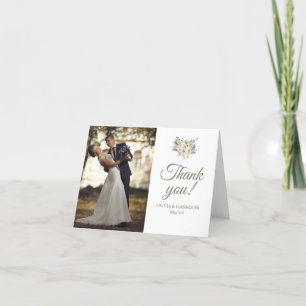Elegantes Foto Hochzeit Dankeschön Karte - Sage Gr