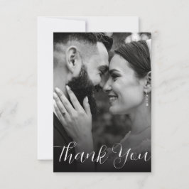 Elegantes Foto Hochzeit Flat Danke Karte