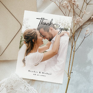 Elegantes Foto Hochzeit geklappt Dankeschön Karte