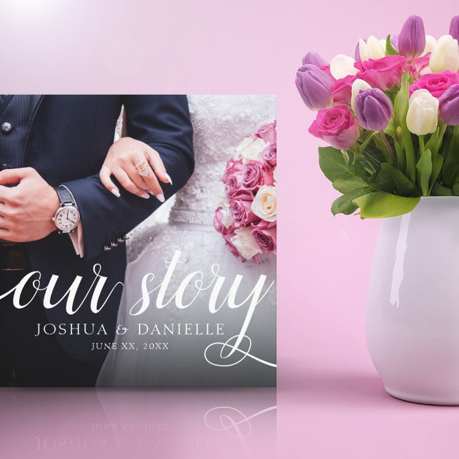 Elegantes Foto Hochzeit handgeschrieben Leinwanddruck (Von Creator hochgeladen)