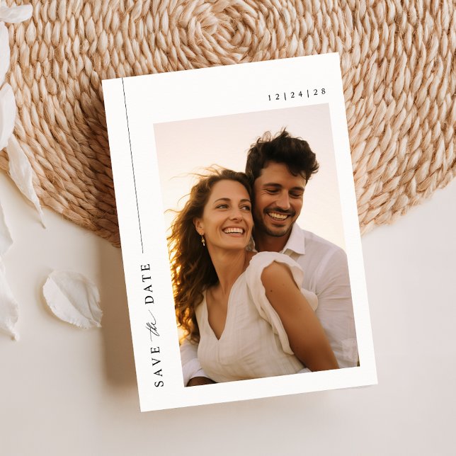 Elegantes Foto Hochzeit in Urlaubsort Save the Dat Einladung (Von Creator hochgeladen)