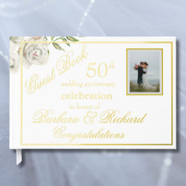 Elegantes Foto Hochzeit Jubiläum Party Gästebuch