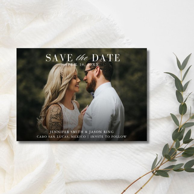 Elegantes Foto Hochzeit Save The Date (Elegant Photo Wedding Save The Date)