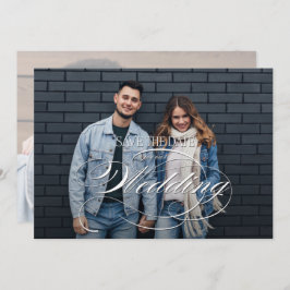 Elegantes Foto Hochzeit Save The Date