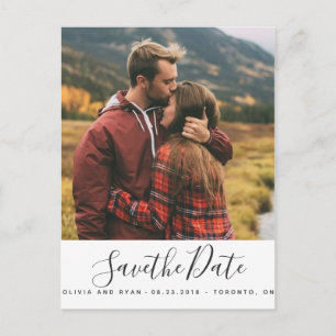 Elegantes Foto Hochzeit speichern Sie das Datum Ankündigungspostkarte