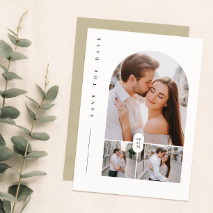 Elegantes Foto Hochzeit Speichern Sie das Datum Ei Einladung