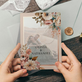 Elegantes Foto Hochzeit speichern Sie das Datum Folieneinladung