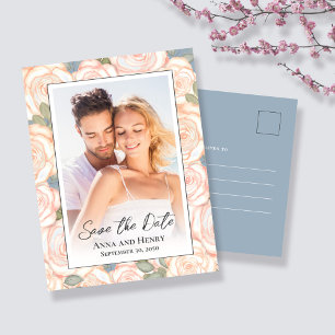 Elegantes Foto Hochzeit speichern Sie das Datum Postkarte