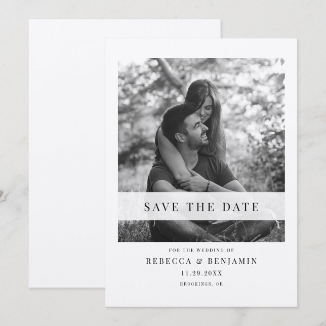 Elegantes Foto Hochzeit speichern Sie das Datum Save The Date (Vorne/Hinten)