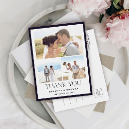 Elegantes Foto Hochzeit Vielen Dank Postcard Postkarte